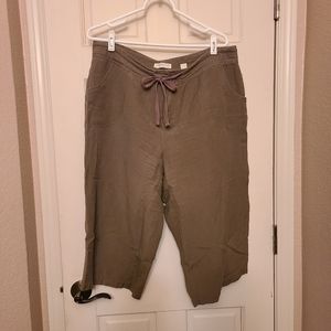 Coldwater Creek linen crop pants